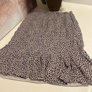 Leopard Print Silk Charter Club Skirt, size 2P